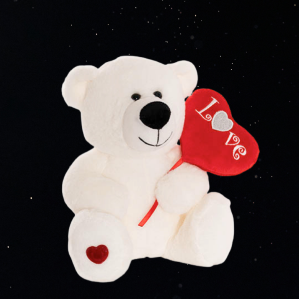 TEDDY BEAR BRUNO WITH LOVE HEART BALLOON PLUSH