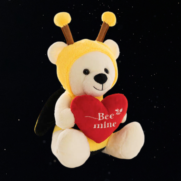 TEDDY BEAR JACOB WITH BEE MINE HEART PLUSH