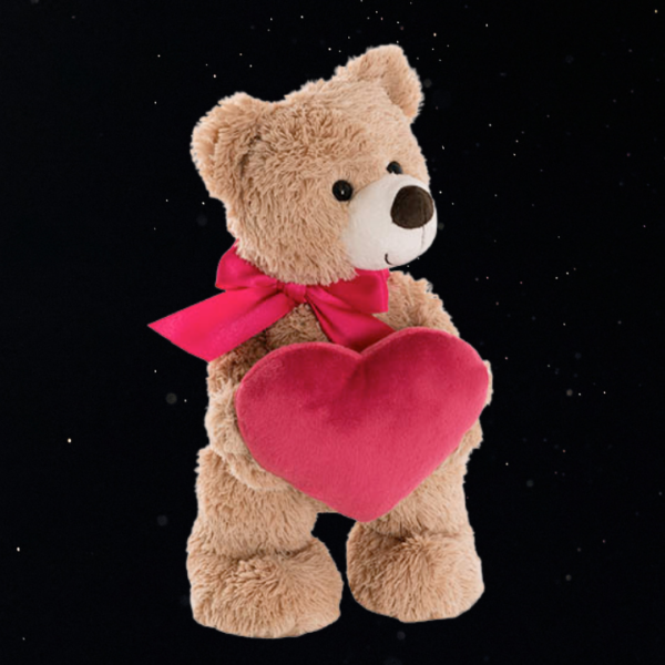 TEDDY BEAR ERIC WITH HEART STANDING PLUSH