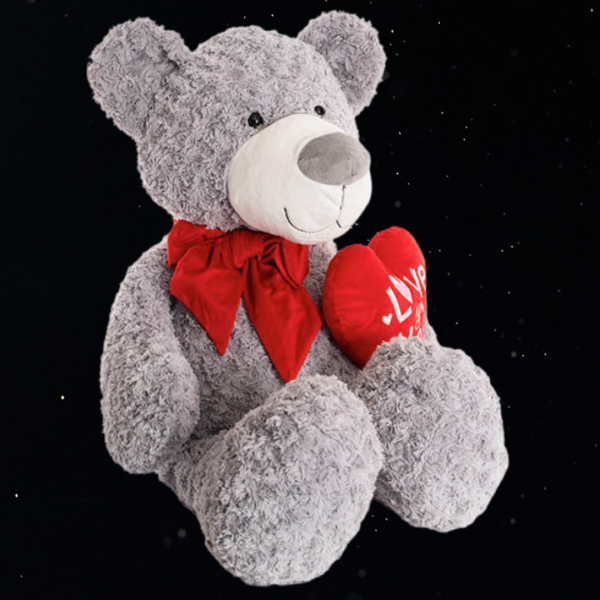 POLAR BEAR WINSTON WITH BOW AND HEART PLUSH