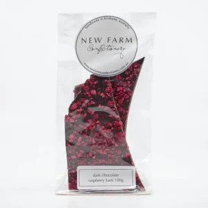 DARK CHOCOLATE RASPBERRY BARK 100G