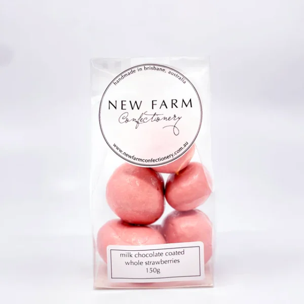 MILK CHOC COATED WHOLE STRAWBERRIES 150G