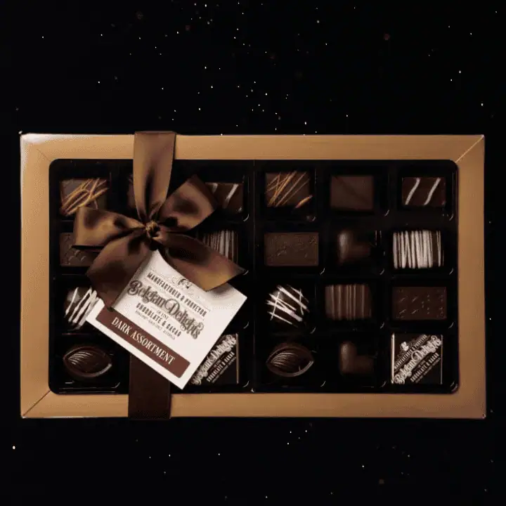 BELGIAN DELIGHTS ASSORTED DARK BOX 30 PCE