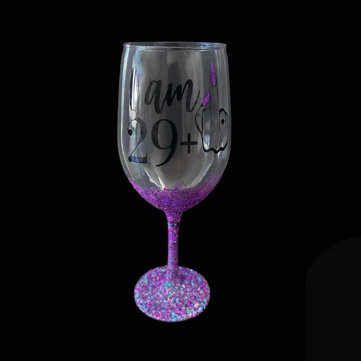 FOREVER 29ISH - INAPPROPRIATE WINE GLASS