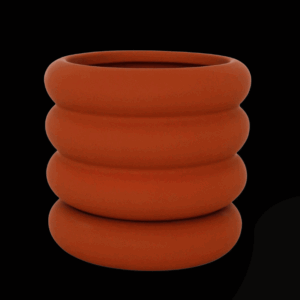 ORANGE NAOMI RING PLANTER WITH SAUCER