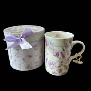 Rose & Lavender Mug w Tassel Gift Set