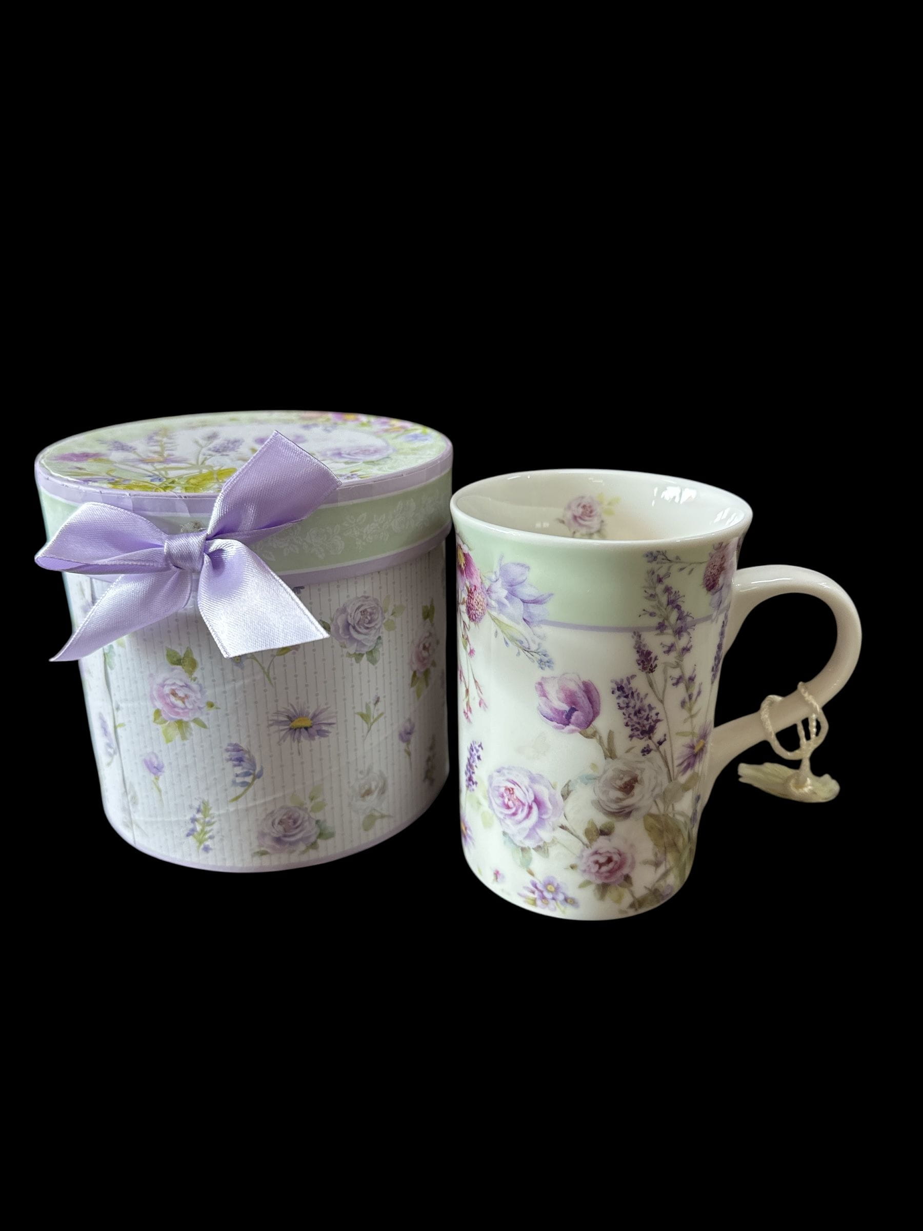 Rose & Lavender Mug w Tassel Gift Set